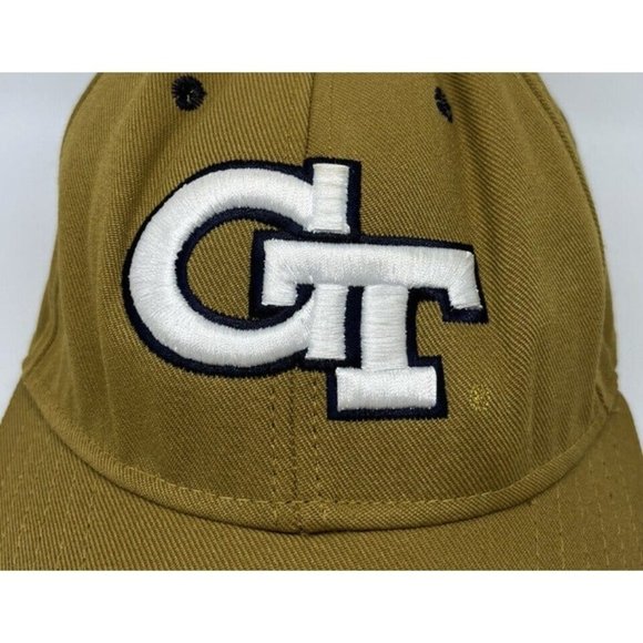 Vintage Georgia Tech Yellow Jackets Fitted Hat Sz L/XL Pro-Line OTF Made In USA - Picture 2 of 12